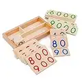 jiheousty Niños Número de Madera 1-9000 Tarjetas Montessori Toys Educación matemática temprana para niños