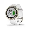 Garmin Approach S40, Stylish GPS Golf Smartwatch, Lightweight with Touchscreen Display, (010-02140-02), Light gold with white band