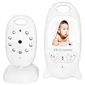 indoor Moniteur Bébé, Moniteur Vidéo pour Bébé Sans Fil, Écran LCD, 2.4 GHz Vidéo Numérique 480p, Vidéosurveillance Audio Bidirectionnelle Nocturne Vision - 【Blanc】