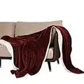 Winthome Coperta Matrimoniale Invernale, Coperte Pile Morbida e Calda, Coperta Pesante, Coperte per Regali Invernali, Coperta pile Divano Risparmio sui Costi di Riscaldamento (150x200cm, Vino rosso)