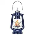 Oil Burning Lantern, Hurricane Lantern Farmer Lantern Vintage Hurricane Lantern Oil Lamp Indoor Outdoor Lantern for Hanging or Tabletop(Blue)