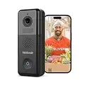 TECGUUD 2K HD Video Doorbell Wireless with Dual Night Vision, 3.0MP Smart Doorbell Camera, 2-Way Audio intercom, Siren Alarm, AI Human Detection, 2.4GHz wi-fi Only, No Monthly fee