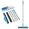 KOLLIEE Floor squeegee professional foam water squeegee floor for wet room window cleaner squeegee kitchen bathroom shower squeegee floor wiper garage with long handle 58"