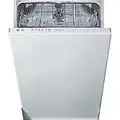 Indesit DSIE 2B10 lave-vaisselle Entièrement intégré 10 places A+ - Lave-vaisselles (Entièrement intégré, Blanc, Compact (45 cm), Noir, Blanc, Boutons, Tactil, 1,3 m)