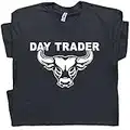 L - Day Trader T Shirt Bitcoin Tee Wall Street Stock Market Trading Mad Stock Market Book Money Tshirt Forex Black