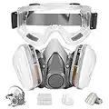 Respirator Mask,Half Facepiece Gas Mask with Safety Glasses Reusable Professional Breathing Protection Against Dust,Chemicals,Pesticide and Organic Vapors, Perfect for Painters and DIY Project