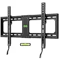 USX MOUNT TV Wall Mount Low Profile for Most 37-82 Inch TVs, Fixed TV Mount with VESA Up to 600x400mm and Weight Capacity 132lbs, Ultra Slim Wall Mount TV Bracket fits 12"-24" Wood Studs XFL090