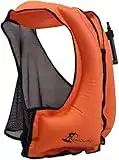 FORWEWAY Snorkel Jacket Portable Inflatable Swim Jacket Kayak Swim Vest for Snorkeling Water Sports Beginner (80~220 lbs)