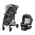 GRACO FastAction SE Travel System Includes Quick Folding Stroller and SnugRide 35 Lite Infant Car Seat, Derby