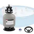 Yescom 16" Above Inground Swimming Pool Sand Filter w/Valve Fit 1/2HP 3/4HP Water Pump