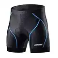 Souke Sports Men's Cycling Underwear Shorts 4D Padded Bike Bicycle MTB Liner Shorts with Anti-Slip Leg Grips(Blue, Large)