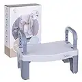 Bisoo Taburete Plegable - Escalón Infantil para Adaptador y Reductor WC - Banqueta Pequeña para el Baño - Antideslizante Seguro y Cómodo - Niñas y Niños - Portátil - 15 cm (Gris)