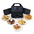 Salter EK2143 3-in-1 Snack Maker - Deep Fill Waffle Iron, Sandwich Panini Press & Toastie Maker, Interchangeable Non-Stick Plates, 900W, Indicator Lights, Automatic Temperature & Cool Touch Handle