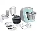 Bosch MUM58020 Robot culinaire CreationLine, 1000 W, bol à mélanger en acier inoxydable de 3,9 l, système de mélange 3D, 7 étapes de commutation, argent (menthe turquoise / argent)