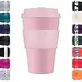 14oz 400ml Ecoffee Cup Riutilizzabile Eco-Friendly 100% a base vegetale tazza di caffè con coperchio e manica in silicone - Tazza da viaggio senza melamina, Local Fluff