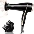 Aigostar Professional Ionic Hair Dryer 2400W, Negative Ion Hairdryer with Diffuser and Concentrator, 3 Heating 2 Speed Settings, Cool Shot Button, Fast Drying Blow Dryer - Lora 32YWY