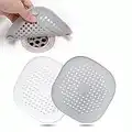 2 Pcs Silicone Drain Protector with Sucker, Sink Strainer Protector, Shower Drain Covers Hair Catcher, Strainer Plug Trap Filter for Bathroom, Bathtub, Kitchen