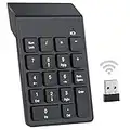 Kabellose Nummernblock Ziffernblocks 2,4G Numpad Wireless Tastatur Numberic 18 Tasten Nummernblöcke mit Mini USB Empfänger Ultra Dünn für Laptop Desktop und Notebook