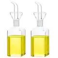 Lanhope Oil Bottle Glass Olive Oil Dispenser Bottle Glass Cooking Oil Vinegar Measuring Dispenser With Spout for Kitchen and BBQ (250ml/8.54oz, 2 Pack)