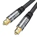 BlueRigger Digital Optical Audio Toslink Cable (2M, Fiber Optic, Aluminum Shell, 24K Gold-Plated) - Compatible with Home Theatre, Sound Bar, TV, Xbox, Playstation PS5, PS4 – Premium Series