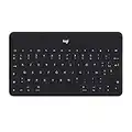 Logitech Keys-To-Go Clavier Bluetooth sans Fil pour iPhone, iPad, Apple TV, Ultra-Portable & Léger, Raccourci, Clavier AZERTY Francais - Noir