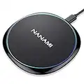 Fast Wireless Charger, NANAMI Qi Charging Pad 7.5W Compatible iPhone 14/13/12/12 Pro Max/12 Mini/11 Pro/XR/XS/X/8, 10W Fast Charge Samsung S23/S22 Ultra/S21/S20 fe/S10/S9,Note 20,Pixel 6,AirPods Pro/3