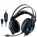 KLIM Impact V2 – Cascos Gaming USB - Sonido Envolvente 7.1 + Aislante de Ruidos - Audio de Alta Definición + Potentes Bajos – Auriculares de Diadema con Micrófono para Videojuegos PC PS4 + Cascos PS5