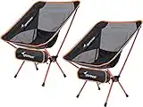 Portable Camping Chairs, Sportneer Lightweight Folding Camp Chair Backpacking Chairs, Compact Foldable Collapsible Chair for Outdoor, Hiking, Picnic, Fishing, BBQ, Travel(2-Pack)