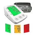 Blood Pressure Monitors Upper Arm, COOLERPLUS Automatic Blood Pressure with Backlight, Accurate Digital Blood Pressure Monitor, Pulse Rate Monitoring, Dual Users with Voice Broadcast (White)