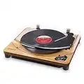 ION Audio Air LP - Vinyl Record Player / Bluetooth Turntable with USB Output for Conversion and Three Playback Speeds - Natural Wood Finish