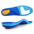 Schuheinlagen Orthopädische Einlagen Schuhe - Fersensporn Einlagen Gel Orthopädische Einlegesohlen für Plattfüße, Fußschmerz, Plantarfasziitis Einlegesohlen Sport für Damen &Herren -blau M