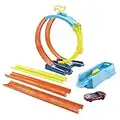 Hot Wheels Track Builder Playset Split Loop Pack & 1 Toy Car in 1:64 Scale, Compatible with Other Hot Wheels Sets