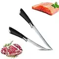 Coltelli da Cucina Professionali,2 pcs Mannaia Chef in Acciaio Inossidabile,Coltello di livello per Sfilettare,Impugnatura Ergonomic,per Disossare Pesce e Carne,Bistecca,Domestica,Ristoranti,Campeggio