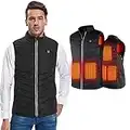 Kintiwe Veste Chauffante Femme Homme, Gilet Chauffant Homme avec Batterie Incluse, Hiver Lavable Chauds Gilet Chauffé avec 5 Zones de Chauffage pour Moto Ski Randonnée Camping