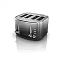 BLACK+DECKER 4-Slice Extra-Wide Slot Toaster, Stainless Steel, Ombré Finish, TR4310FBD