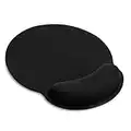 AILRINNI Tappetino Mouse con Poggiapolsi, Gaming Tappetino Mouse Ergonomico Supporto per Polsoi, Base di Gomma Mouse Pad per Computer, Notebook e Laptop - Nero (M)