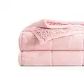 Uttermara Sherpa Fleece Weighted Blanket 15 lbs for Adult, Unicolor Ultra-Soft Fleece and Sherpa, Dual Sided Cozy Plush Blanket for Sofa Bed, 60 x 80 inches, Pink