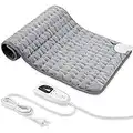 Heating Pad, Electric Heating Pad for Dry & Moist Heat, Electric Heat Pad with Multiple Temp & Timer Settings, Auto Shut Off, for Shoulders, Neck,Abdomen, Back,Limbs,etc. (24''×12'', Silver Gray)