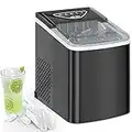 SPECILITE Ice Makers Countertop, Compact Ice Machine Maker, Self Cleaning - 26Lbs/24H, 9 Ice Cubes S/L in 6-8 Mins, Portable Icemaker with Ice Bag/Scoop/Basket for Home Kitchen Office Bar