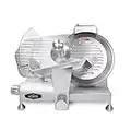 KWS MS-10ES All Metal 320W Electric Meat Slicer 10-Inch with 304 Stainless Steel Blade & Extended Back Space, Frozen Meat/ Cheese/ Food Slicer Low Noise Commercial and Home Use [ ETL, NSF Certified ]