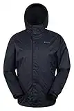 Mountain Warehouse Chaqueta Torrent para hombre - Chubasquero, abrigo ligero, ropa de abrigo con costuras termoselladas, chaqueta informal con dos bolsillos -Para viajar Negro XXL