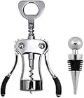 Tovee Upgrade Wing Corkscrew Wine Opener with Wine Stopper, Waiters Corkscrew Cork and Beer Cap Bottles Opener Remover