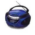 Metronic 477129 - Radio CD portátil con Bluetooth y puerto USB/SD/MMC: reproduce MP3, 2x1W, azul