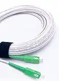 Elfcam Fibra óptica Cable SC/APC a SC/APC monomodo simplex 9/125µm LSZH, Blanco/Verde (10M)