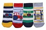 4 pairs of Farm Tractors Baby Boys socks