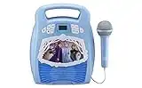 Frozen 2 Bluetooth Portable MP3 Karaoke Machine Player with Light Show Store Hours of Music with Built in Memory Sing Along Using The Real Working Microphone USB Port to Expand Your Content