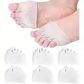 Metatarsal Pads and Toes Separator 2 in 1, 6 Pcs Gel Metatarsal Pads for Women and Men, Thick and Breathable Metatarsal Foot Pads with Toe Spacers