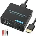 HDMI Audio Extractor 4k HDMI Optisch Splitter Adapter Konverter 3.5 mm Stereo+L/R Audio out unterstützt 5.1 HDCP 3D 1080P Dolby Digital DTS PCM