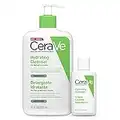 CeraVe Kit Detersione, Detergente Idratante Viso, Per Pelli da Normali a Secche, Con Acido Ialuronico, 473 ml + Detergente da Viaggio, 20 ml