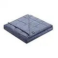 ZonLi Cooling Weighted Blankets, 7 lbs 41''x60'' Bamboo Viscose Heavy Blanket for Kids, Grey Navy Cozy Comforter with Glass Beads for Christmas Decorations/Gift